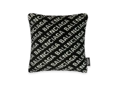 BALENCIAGA Allover Logo Cushion "Black"