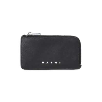 Marni Black Green Blue Leather Credit Card Case "Black"