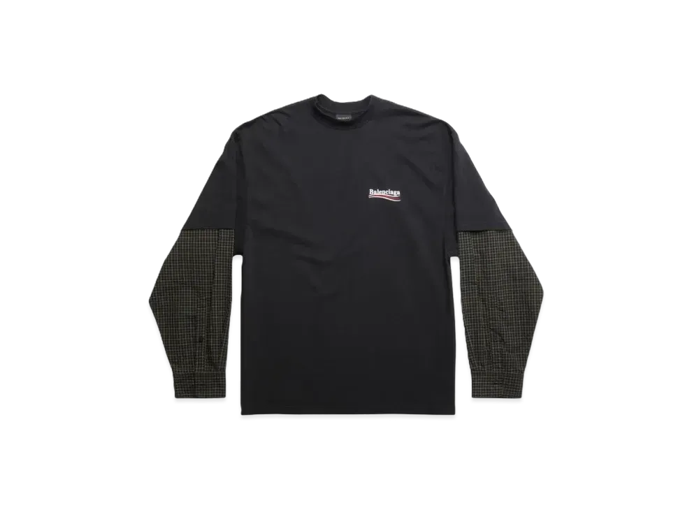 BALENCIAGA Men's Political Campaign Laye"Red" T-shirt "Black"