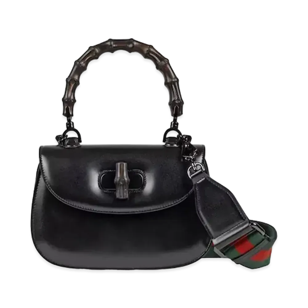 GUCCI Bamboo 1947 Small Top Handle Bag Leather "Black"