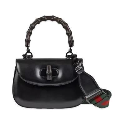 GUCCI Bamboo 1947 Small Top Handle Bag Leather "Black"