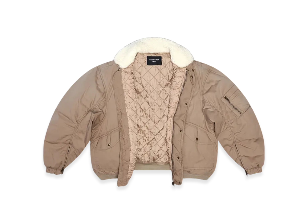 BALENCIAGA Cotton Ripstop Unity Bomber "Beige"