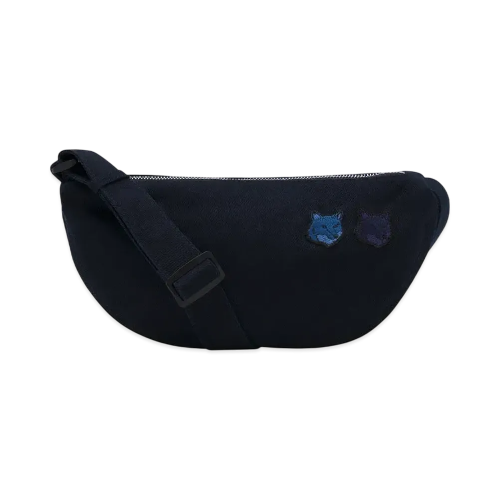 Maison Kitsune Double Bold Fox Head Patch Bumbag "Ink Blue"