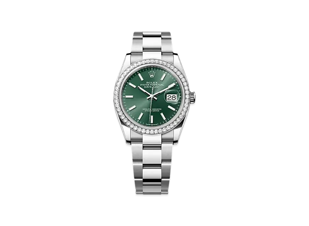 ROLEX Datejust 36 Oystersteel & White Gold Diamonds "Grey"