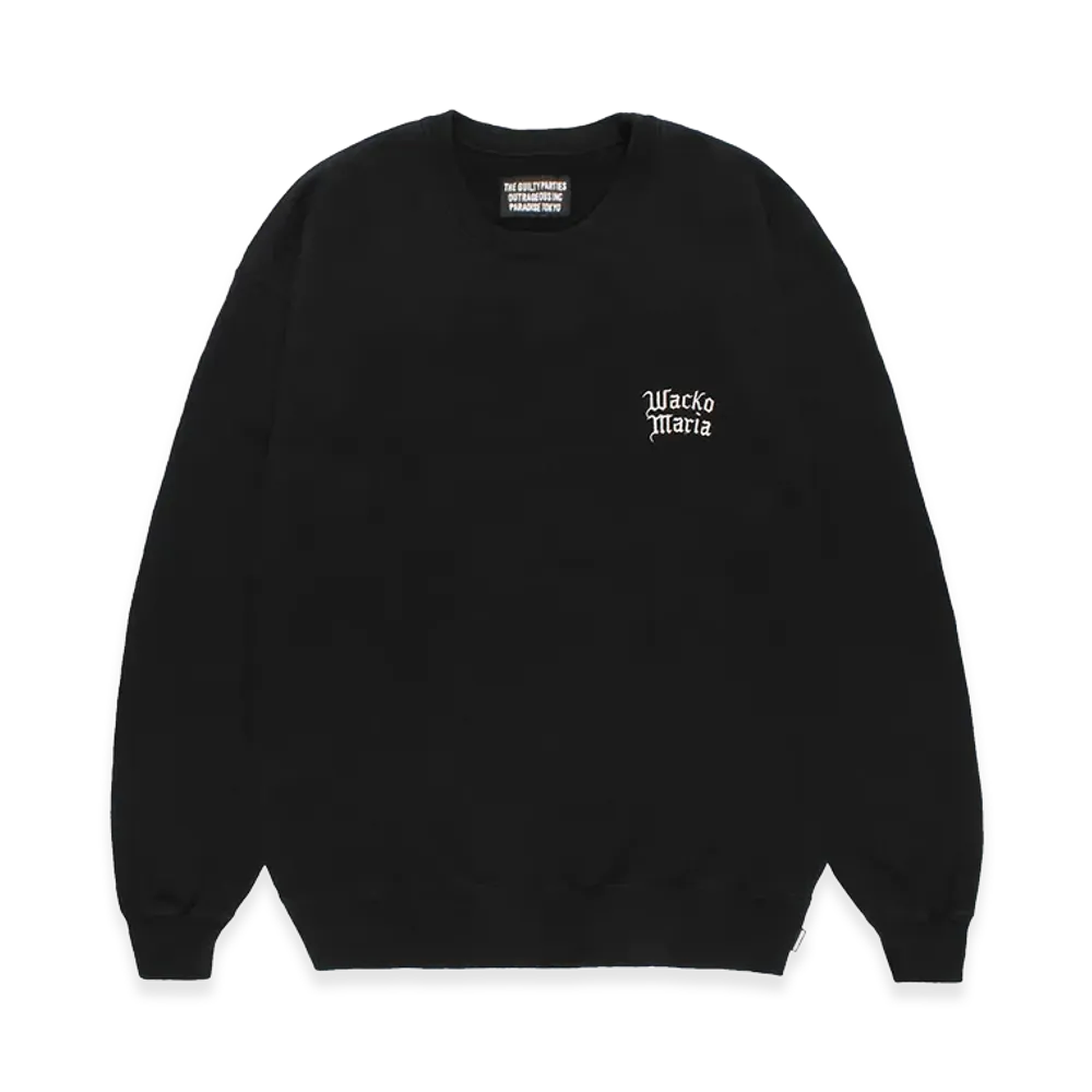 WACKO MARIA Washed Heavy Weight Sweat Shirt "Black"