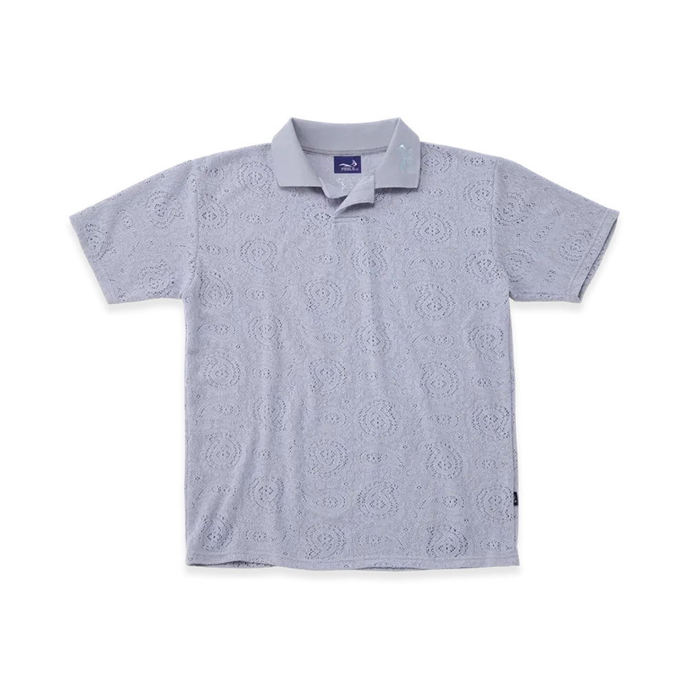 FEELS. Resort Crochet Polo Shirt "Gray"