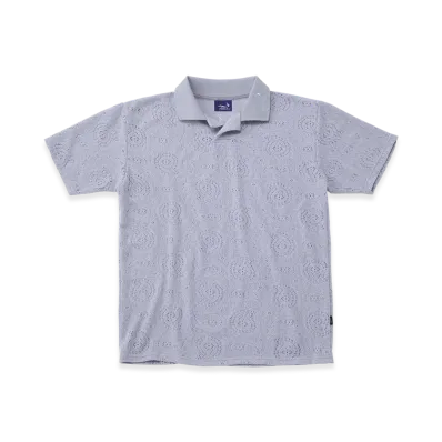 FEELS. Resort Crochet Polo Shirt "Gray"