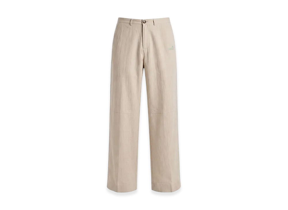 FEELS. Linen Straight Slacks "Beige"