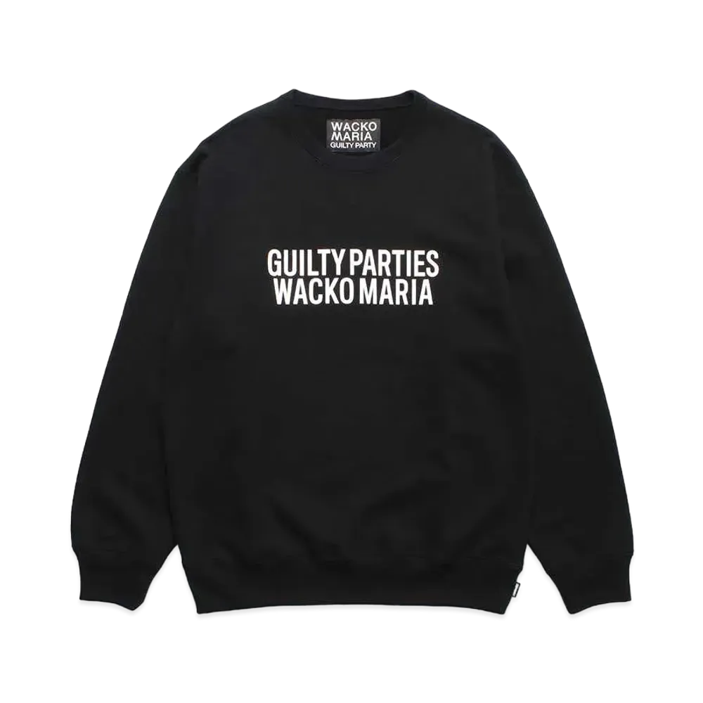 WACKO MARIA Heavy Weight Crew Neck Sweat Shirt "Black"