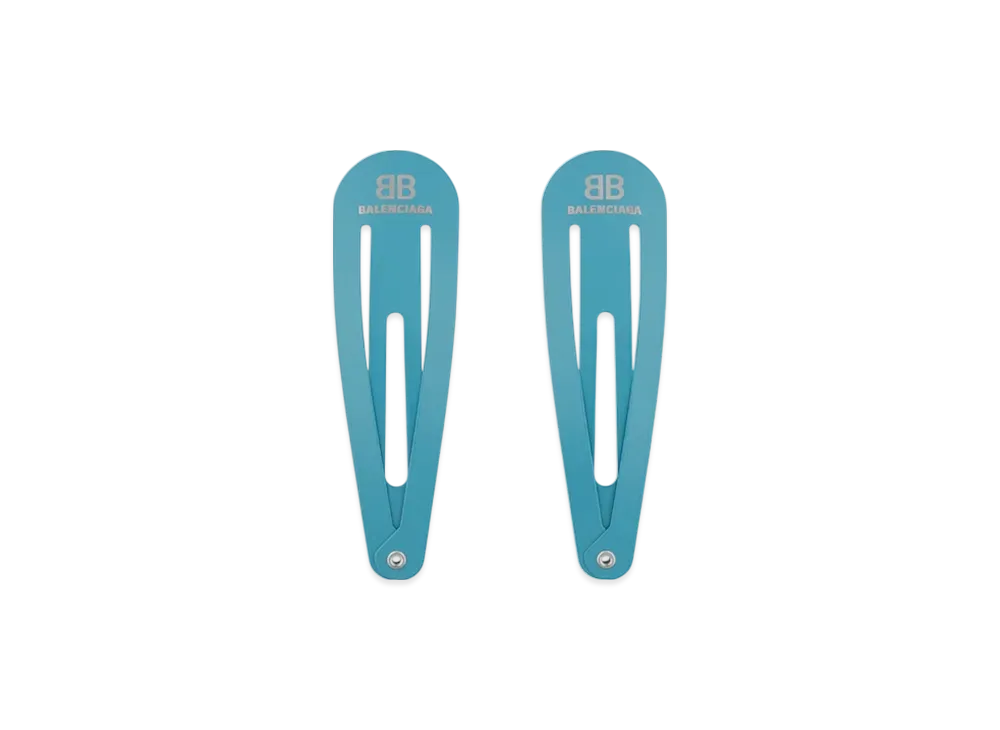 BALENCIAGA Holli XXL Snap Clip Set 2 "Turquoise"