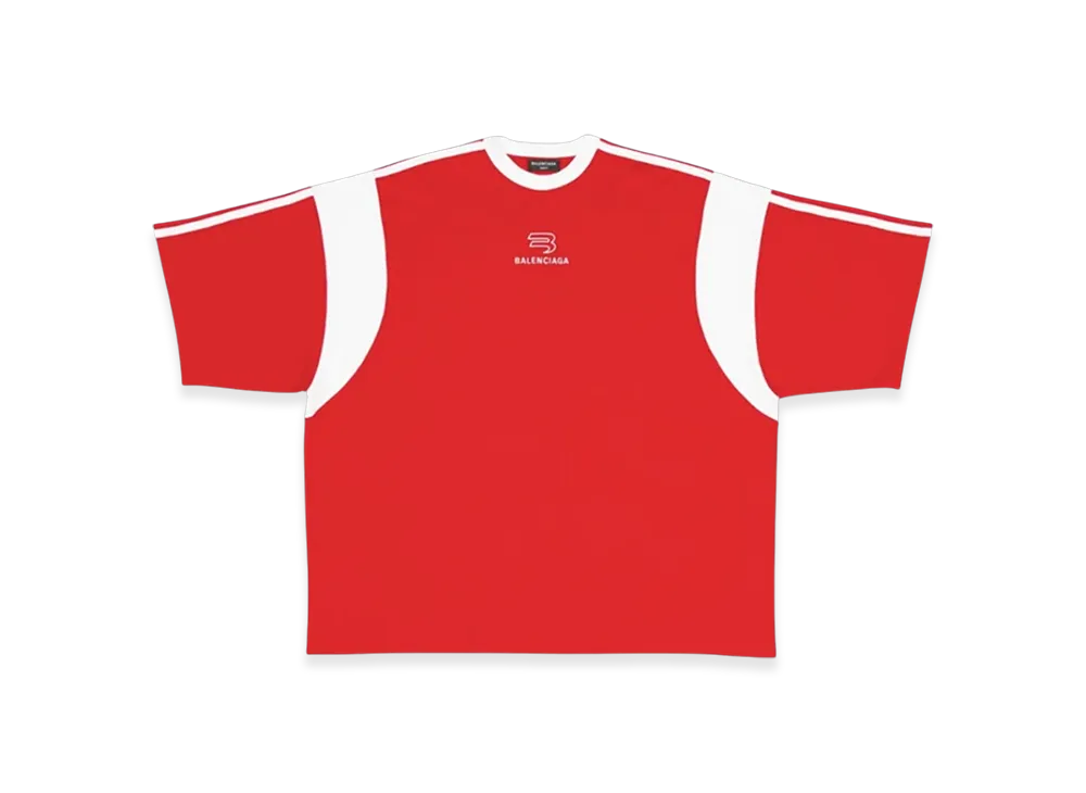 BALENCIAGA Sporty B Boxy Fit T-Shirt "White Red"