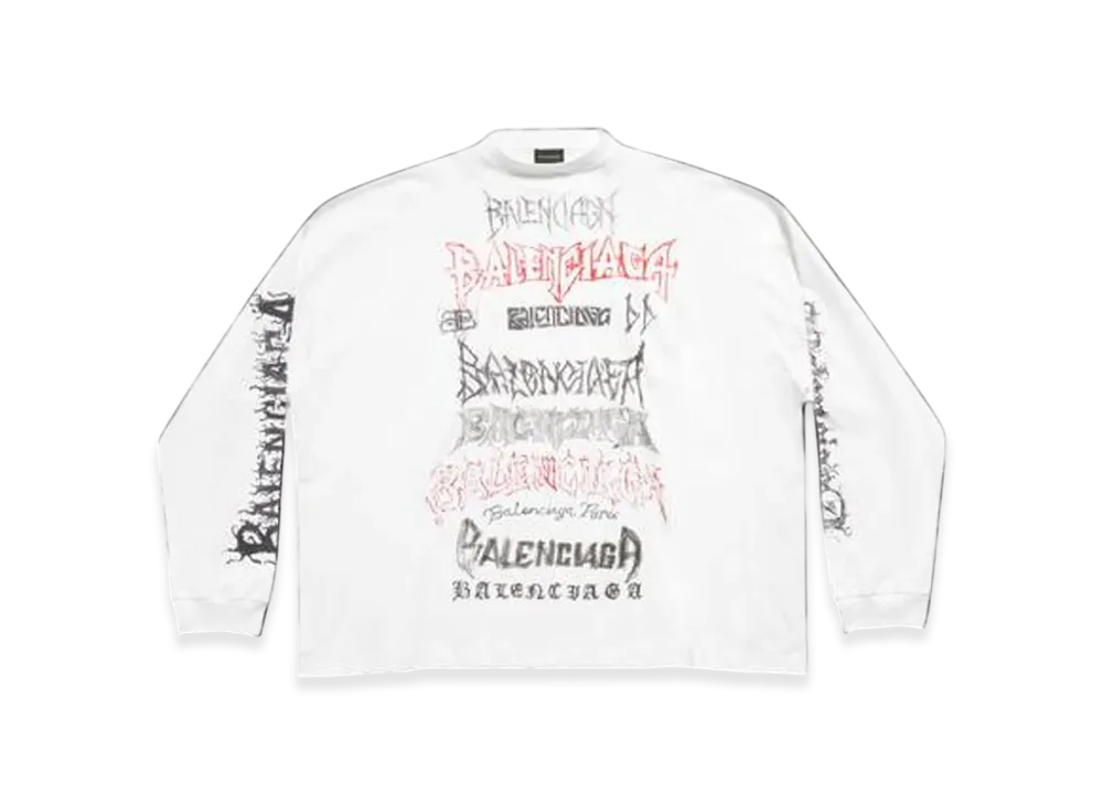 BALENCIAGA DIY Metal Long Sleeve T-Shirt Medium Fit in "Red"