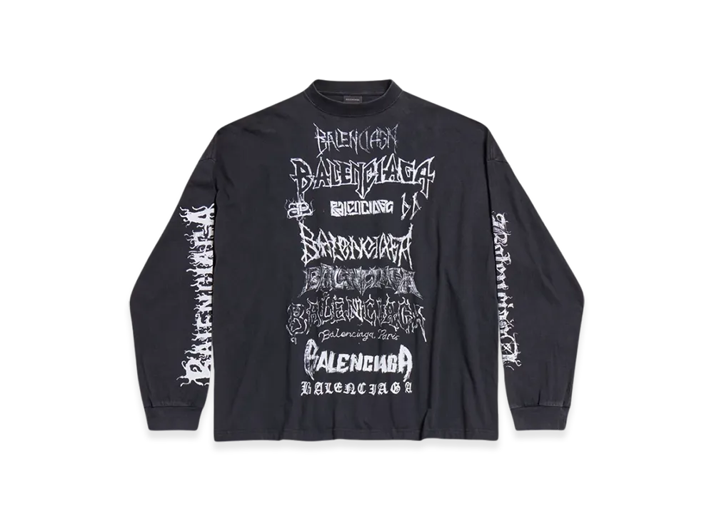 BALENCIAGA DIY Metal Long Sleeve T-Shirt Medium Fit in "White"