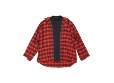 BALENCIAGA Trompe Loeil Oversized Shirt "Red"