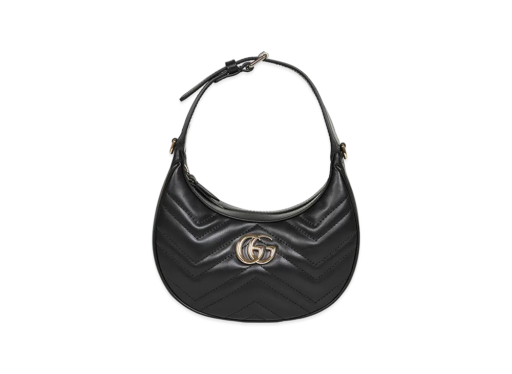 GUCCI Women's Leather Small GG Marmont Shoulder Bag "Black"