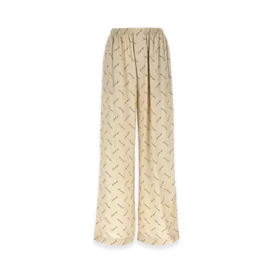 BALENCIAGA Women's Pants With Logo "Beige"