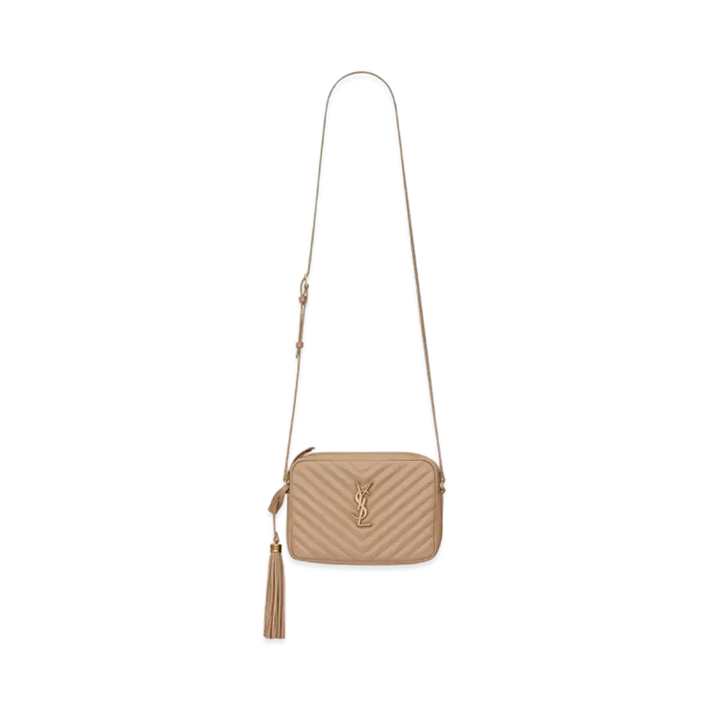Saint Laurent Lou Camera Bag In Quilted Leather "Dark Beige"