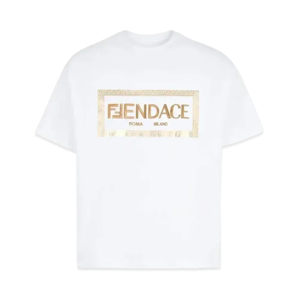 FENDI x Versace Fendace White Jersey Logo T-Shirt "White"