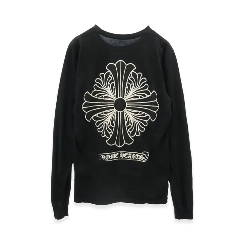 Chrome Hearts Back Scroll CH Plus Cross Print L/S T-Shirt "Black"