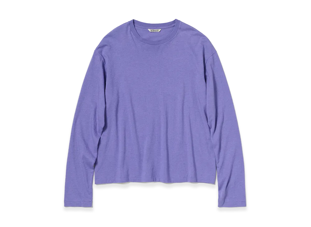 AURALEE Brushed Organic Cotton Jersey L/S Tee "Light Purple"