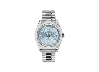 ROLEX Day-Date 40 Ice Blue Dial 10P Diamonds 228206A