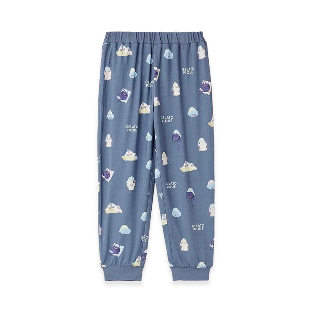 GELATO PIQUE x DRAGON QUEST Kids Assorted Monster Allover Pattern Long Pants "Navy"