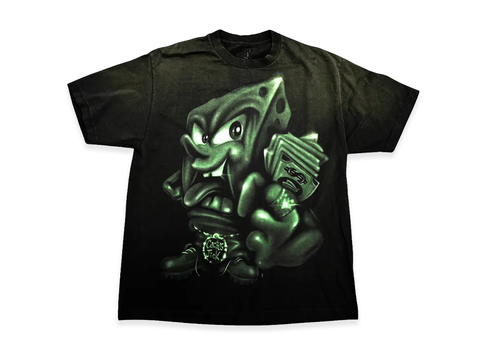 Travis Scott Cactus Jack x SPONGEBOB Mr Krabs Tee "Black"