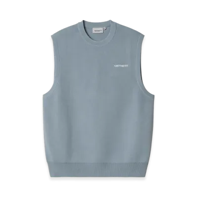 Carhartt WIP Script Vest Sweater "Misty Sky/White"
