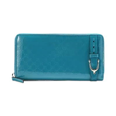 GUCCI Micro Guccisima Zip Around Long Wallet "Blue"