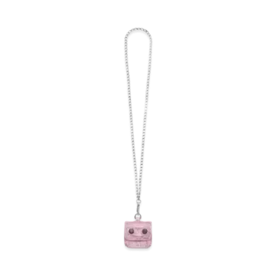 BALENCIAGA Le Cagole Rhinestone Chain Flap Headphone Bag "Pink"