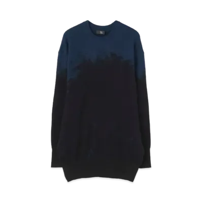 Yohji Yamamoto Y's COTTON LINEN PLATING COMBI BIG SWEATER "Navy"