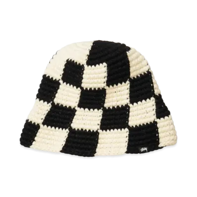Stussy Bucket Hat Checker Knit "Black"