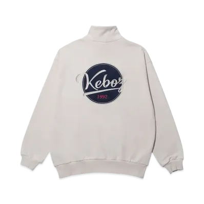 KEBOZ Bb Logo Half Zip Sweat Pullover "Cream"