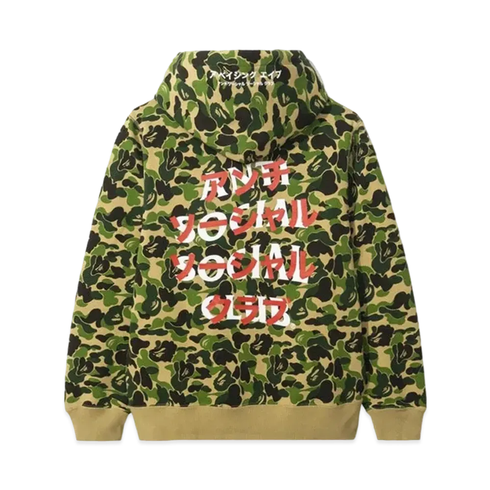 A BATHING APE Anti Social Social Club ABC Camo Pullover Hoodie "Green"