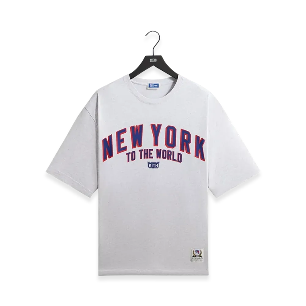 Kith x The New York Rangers New York Vintage Jones Tee "Light Heather Grey"