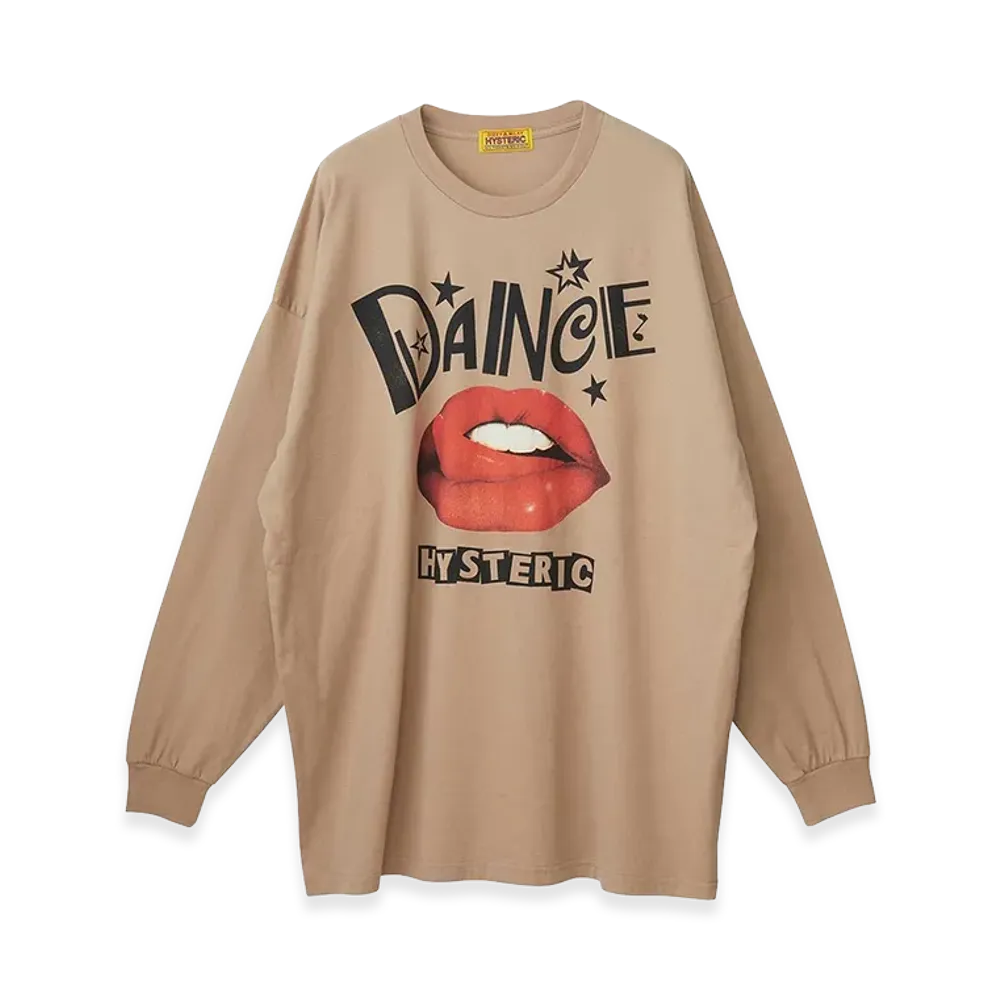 HYSTERIC GLAMOUR Women's DANCE Oversized T-Shirt "Beige"
