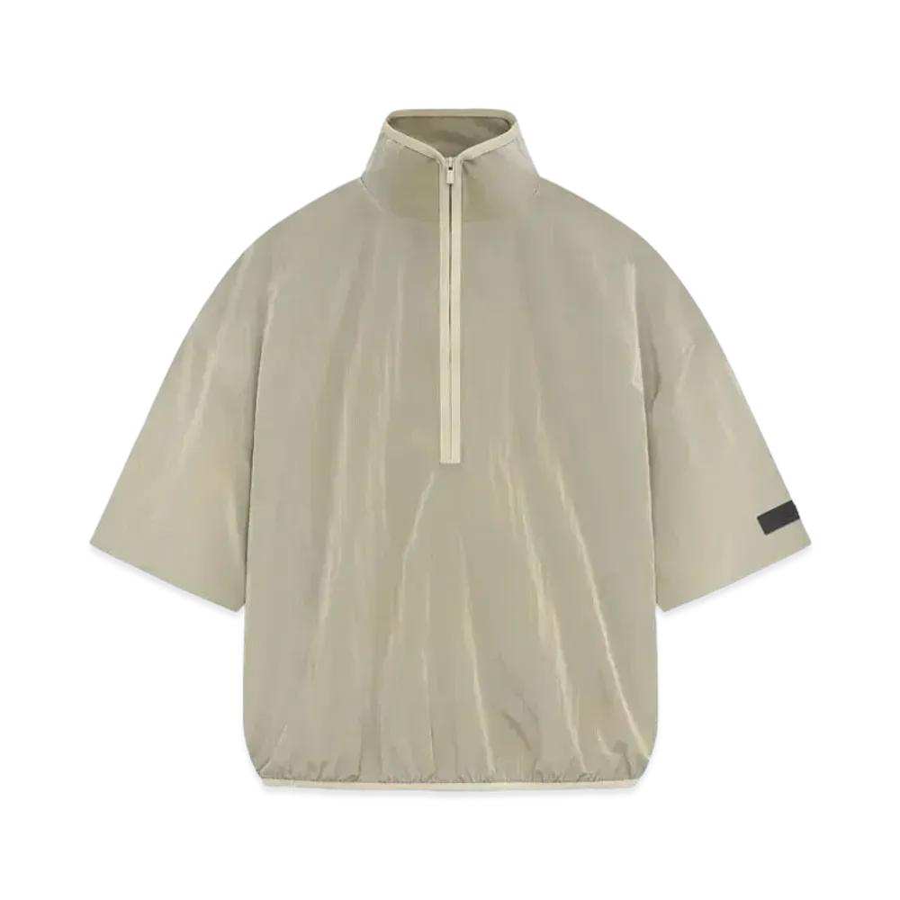 FEAR OF GOD ESSENTIALS Crinkle Nylon Halfzip SS Shirt "Garden Yellow"