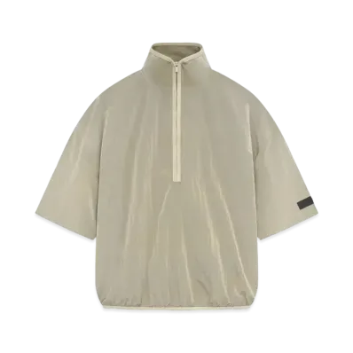 FEAR OF GOD ESSENTIALS Crinkle Nylon Halfzip SS Shirt "Garden Yellow"