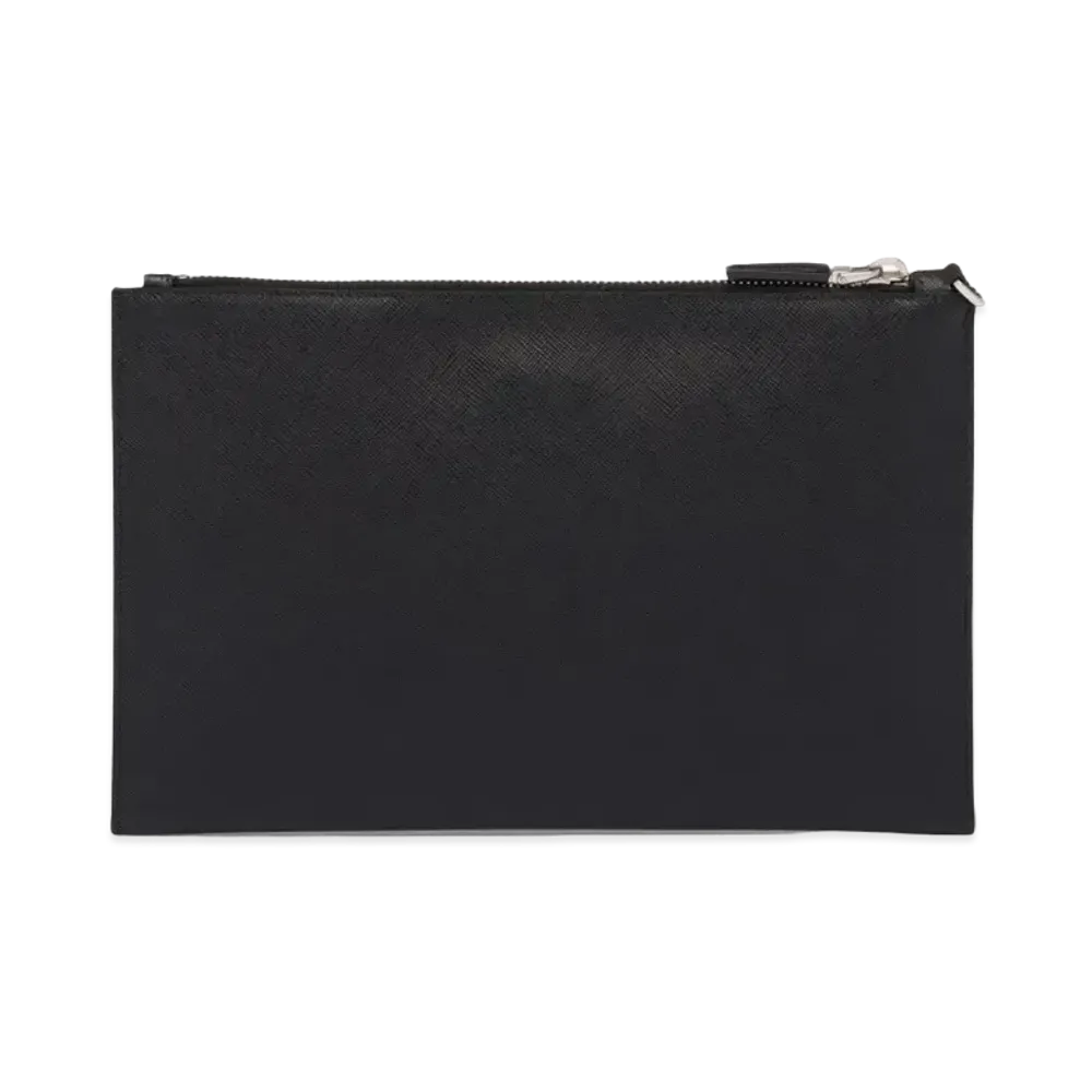 PRADA Saffiano Leather Pouch "Black"
