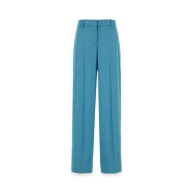 STELLA McCARTNEY Women's Light- Satin Wide-Leg Pant "Lightblue/Blue"