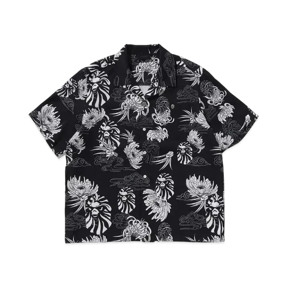 A BATHING APE Bape Black Hawaiian Camp Shirt #1 "Black"
