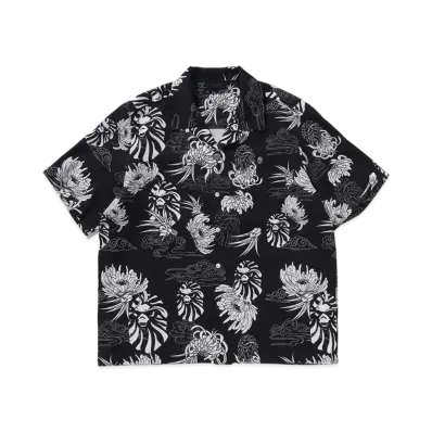 A BATHING APE Bape Black Hawaiian Camp Shirt #1 "Black"