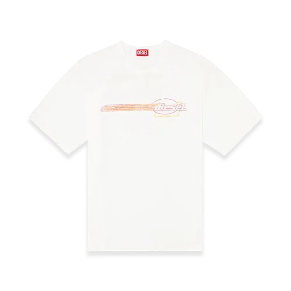 Diesel T-Boxt-R16 T-Shirt With Flocked Logo Graphics "White"