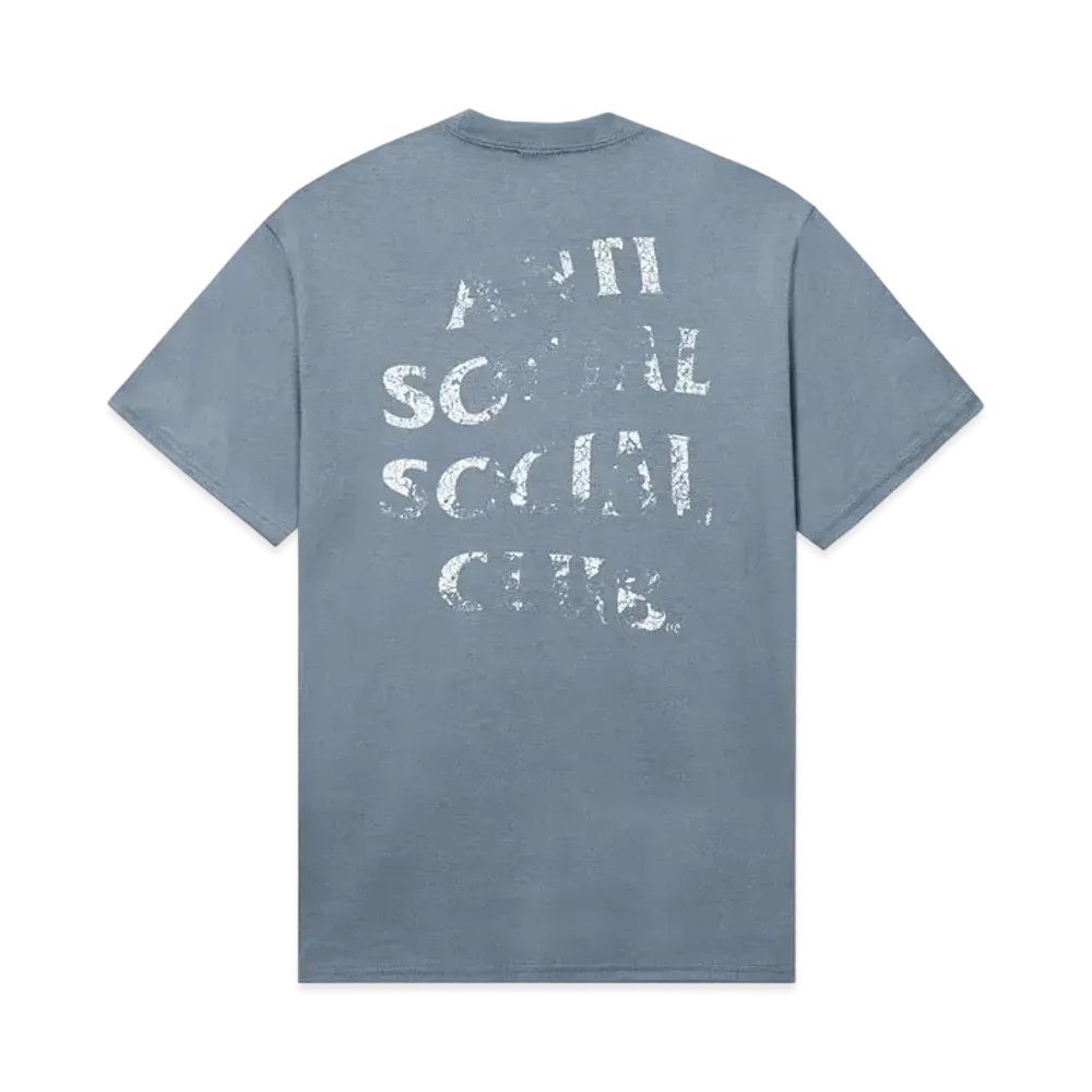 ANTI SOCIAL SOCIAL CLUB Thrashed Logo Flip Tee "Stonewashed Blue"