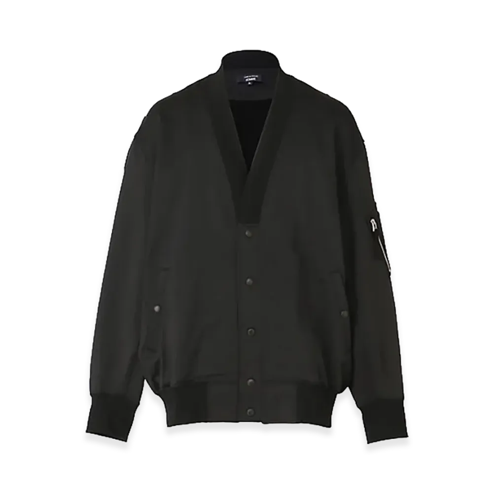 COMME des GARCONS HOMME Cotton Nylon French Terry Cardigan "Black"