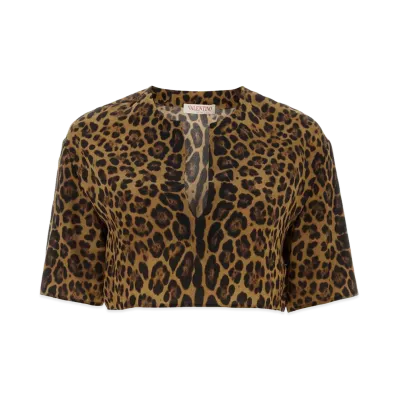 Valentino Garavani Women's Printed Silk Escape Top "Animal Print"