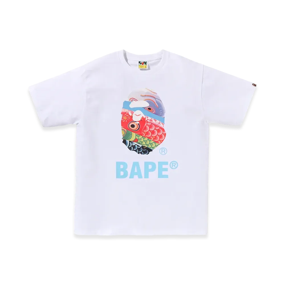 A BATHING APE Carp Streamer Photo Ape Head Tee "White"