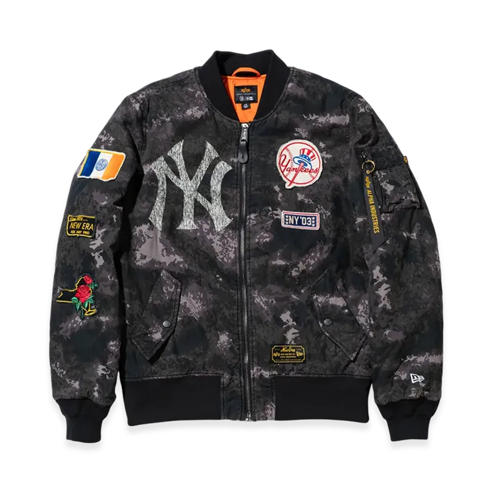 NEW ERA x MLB x Alpha Industries MA-1 Bomber Jacket New York Yankees "Black Camo"