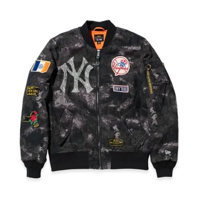 NEW ERA x MLB x Alpha Industries MA-1 Bomber Jacket New York Yankees "Black Camo"