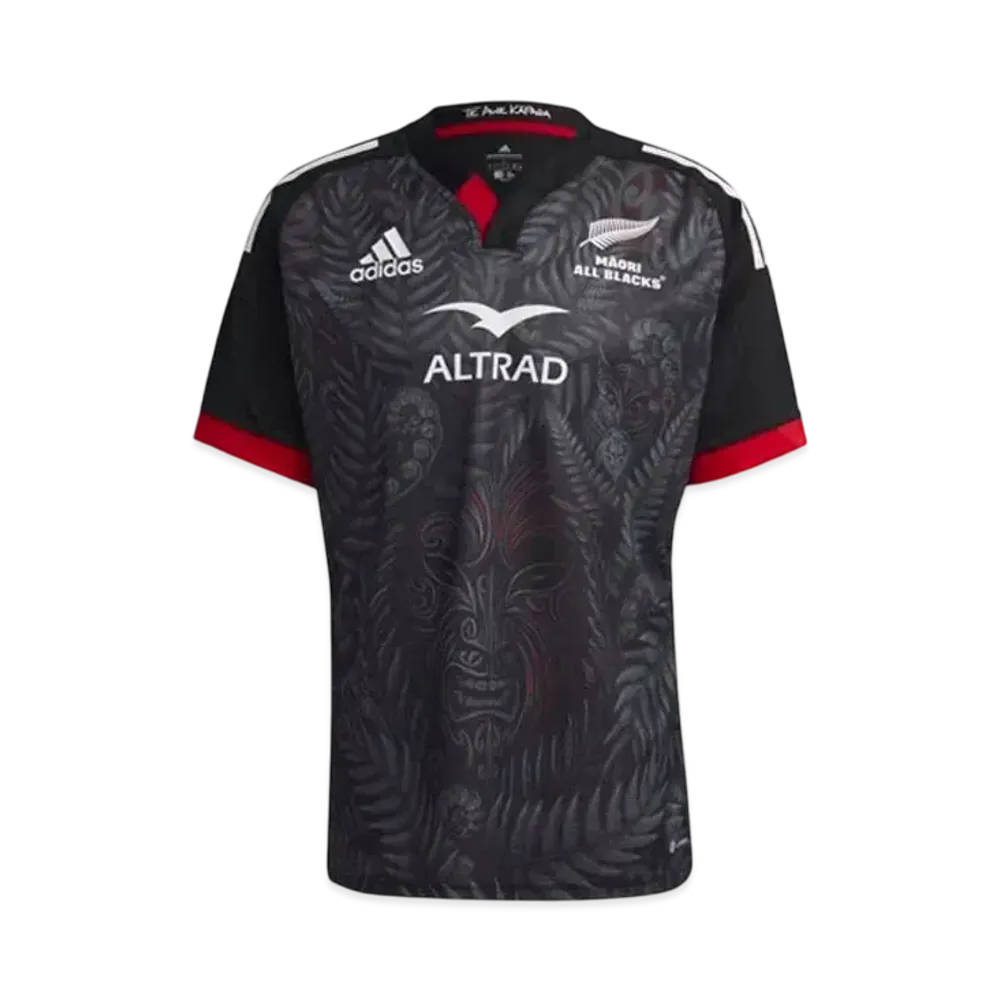 adidas Maori All Blacks Rugby Replica Home Uniform "Black/White/Scarlet"